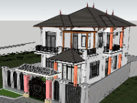 biệt thự 2 tầng,sketchup biệt thự 2 tầng,model 3dsubiệt thự 2 tầng,SU biệt thự 2 tầng